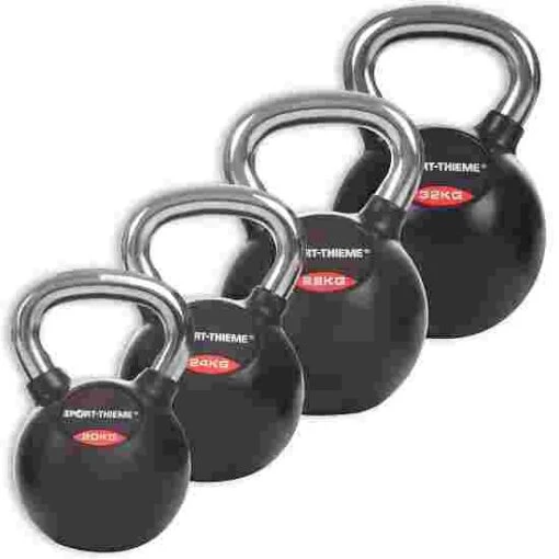 Sport-Thieme Rubberised, Smooth Chrome-Handled Set Kettlebell - Image 2