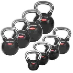 Sport-Thieme Rubberised, Smooth Chrome-Handled Set Kettlebell -The Fitness Equipment Store 132 0839